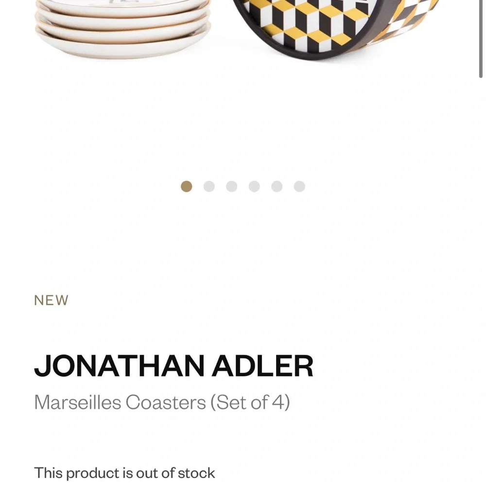 Jonathan Adler Marseilles Coasters Set of 4 Discontinued OS